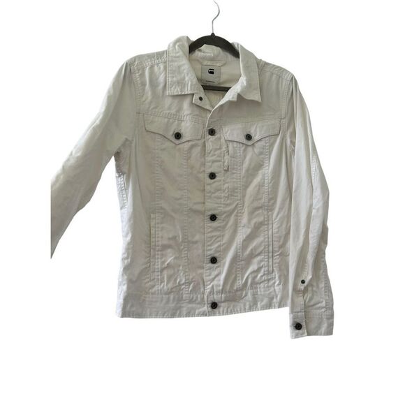 G-Star Raw Women’s White Button-Up Slim Fit Denim Jacket Size Medium - Picture 2 of 10